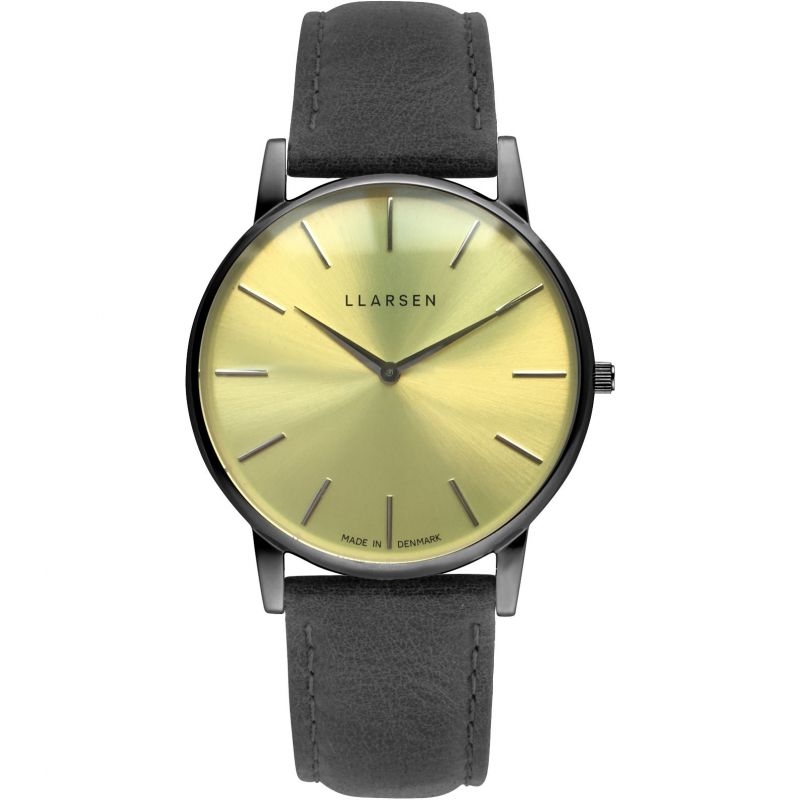 Se LLARSEN OLIVER Oxidized Watch Grey Leather hos Watchmen.dk