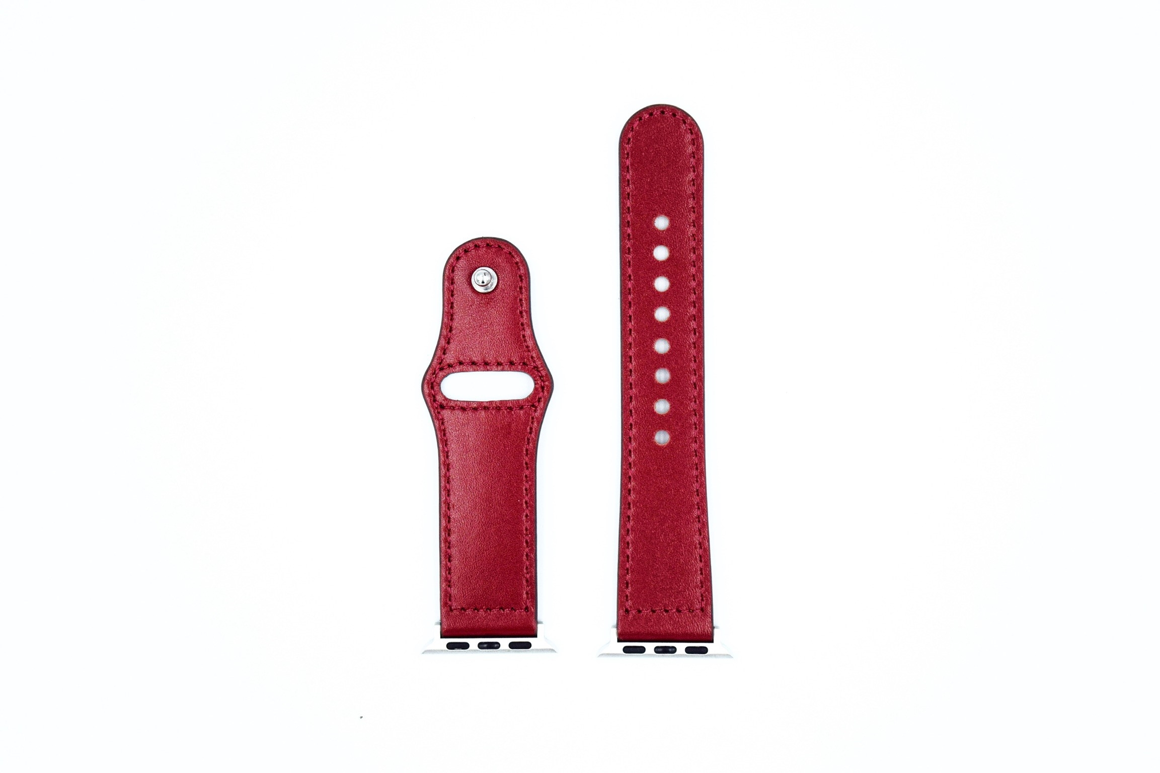Billede af CarloA Apple Watch Dark Red læderrem 42/44 mm