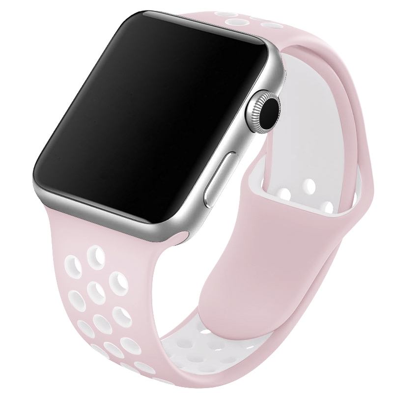 Se CarloA Apple Watch lyserød Silicone Strap 38/40 mm hos Watchmen.dk