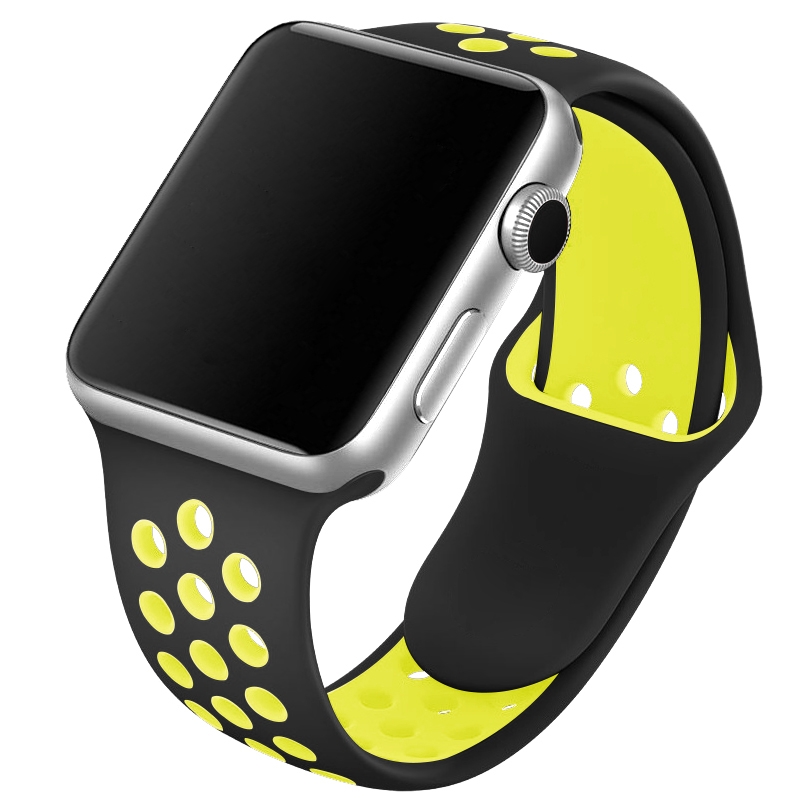 Se CarloA Apple Watch limegrøn Silicone Strap 42/44 mm hos Watchmen.dk