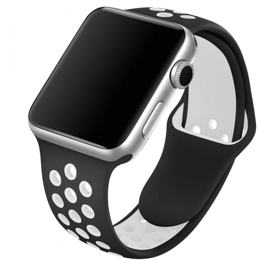 CarloA Apple Watch Black Silicone Strap 38/40 mm