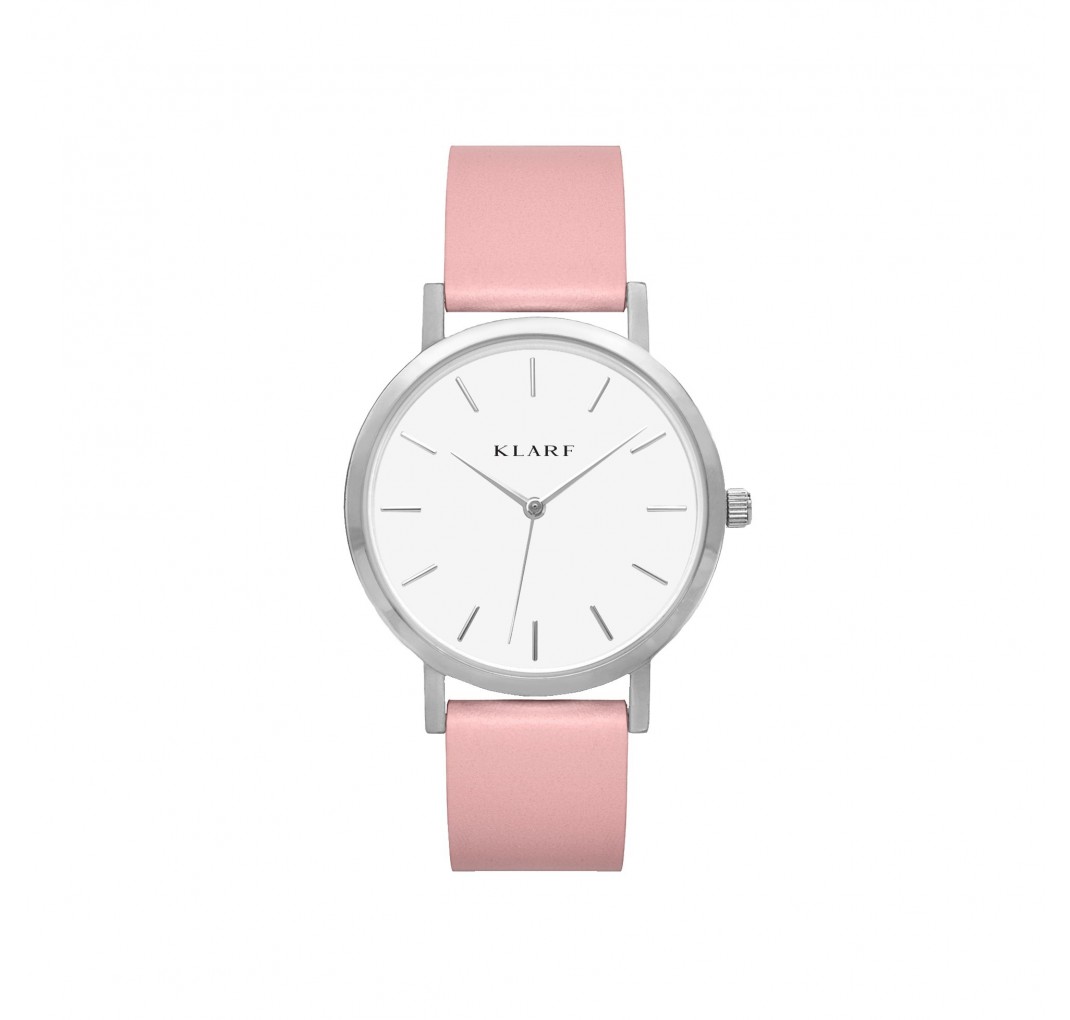 KLARF CLASSIC SILVER & PINK LEATHER