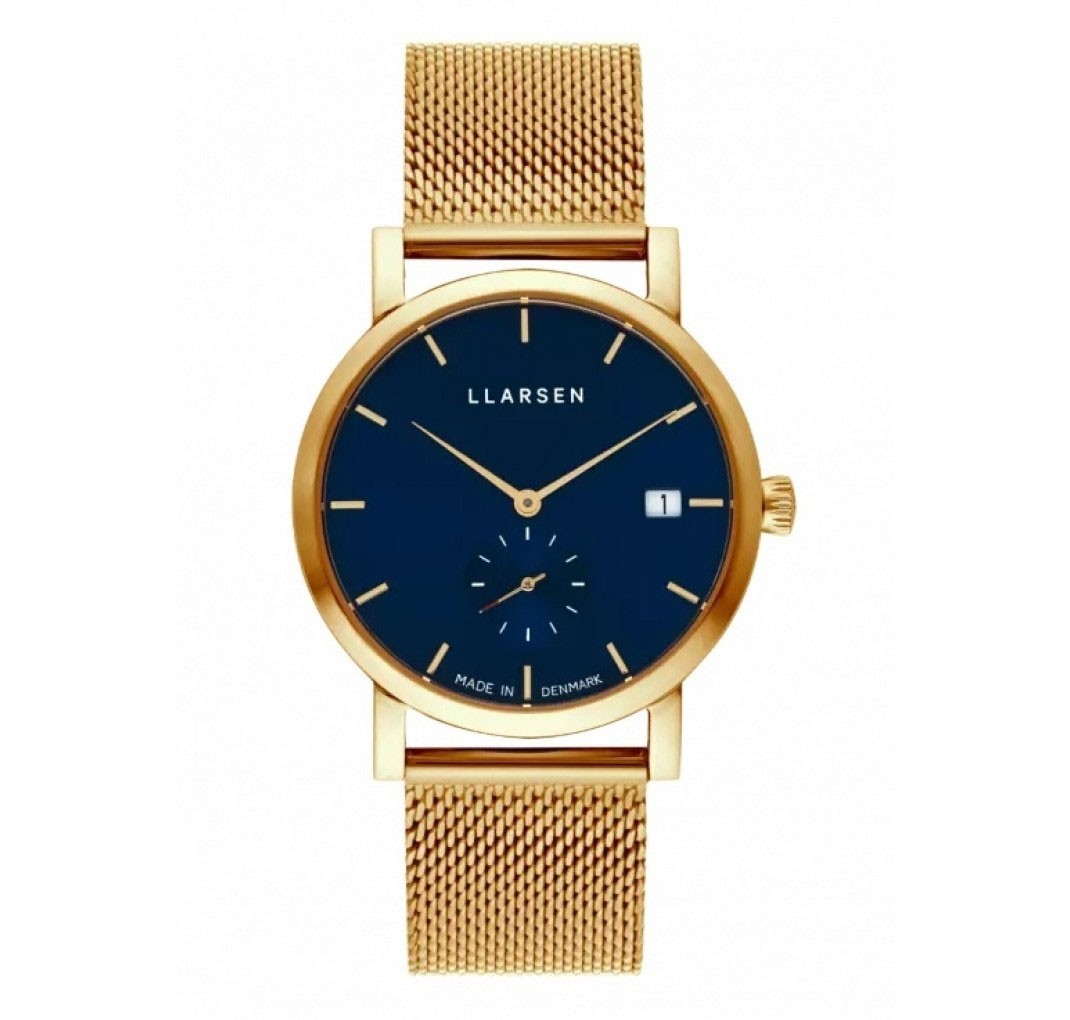 LLARSEN HELENA Gold Watch Dark Blue
