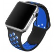 CarloA Apple Watch Black&Blue Silicone Strap 42/44 mm