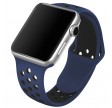 CarloA Apple Watch Dark Blue and black Silicone Strap 42/44 mm