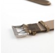 Vintage brun/grå Italiensk læderrem med double stitch