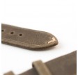 Vintage brun/grå Italiensk læderrem med double stitch