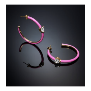 Chiara Ferragni Love Parade Pink Enamel Øreringe 40mm