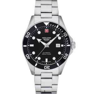 Swiss Alpine Military Diver Automatic Black Herreur