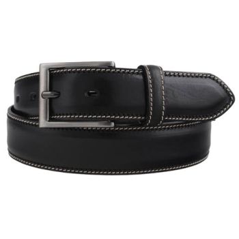 Bosswik Black Indian Sort Læderbælte Herre 105 cm