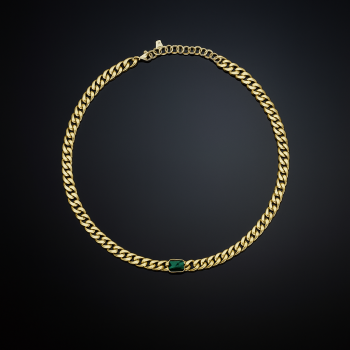 Chiara Ferragni Bossy Green stone halskæde 38+4 cm